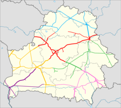 Map of the system, Minsk branch Baranavichy (Baranovichi) branch Brest branch Homiel (Gomel) branch Mahiliow (Mogilev) branch Viciebsk (Vitebsk) branch