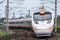 A Taiwan Railways Administration high-speed 1000 class train in February 2017