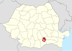 Administrative map of Romania with Ilfov county highlighted