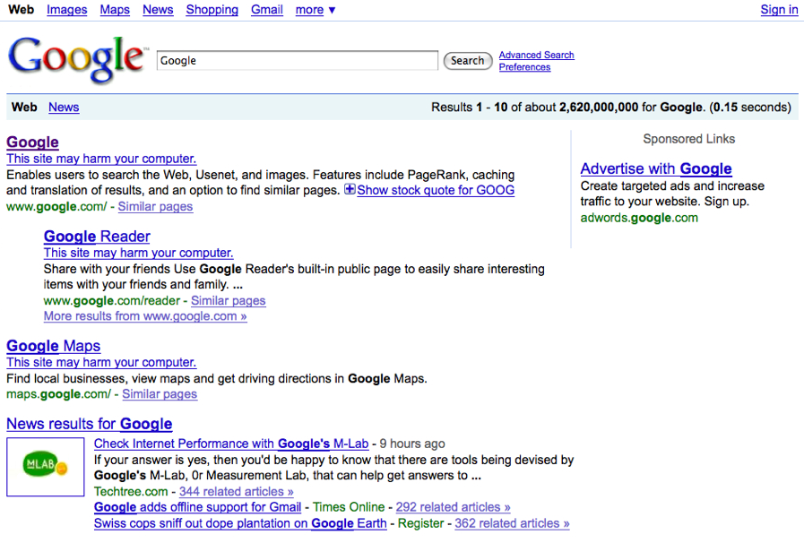 File:Google Search error of January 31, 2009.png