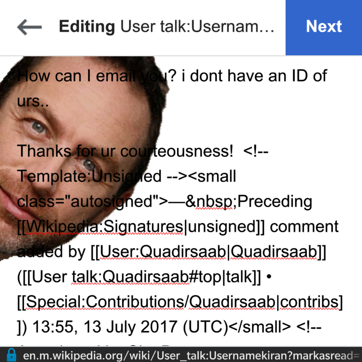 File:Screenshot of user talk page of usernamekiran.png