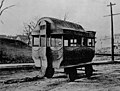 Modified omnibus, the first Omaha streetcar in 1869, Omaha. Also used to connect the Council Bluffs train depots to the Council Bluffs Transfer Depot.