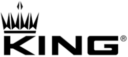 "King" wordmark, in a uppercase block font, with a simple crown icon above the letter "K"