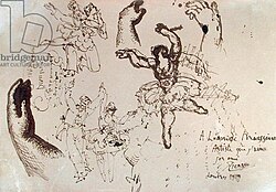 Scene from La Boutique Fantastique drawn by Picasso (1919)