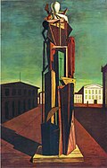 Giorgio de Chirico, 1917, Il grande metafisico (The Grand Metaphysician), oil on canvas, 104.8 x 69.5 cm