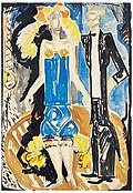 Vadym Meller, sketch of the decoration for the performance, "Hello, on the Wave 477," 1929.