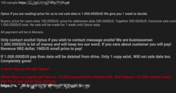 Screenshot of the ransom note.
