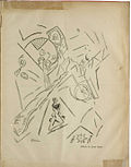 Joan Miró, Carrer de Pedralbes, drawing, published in Troços, Segona sèrie, N. 4, March 1918