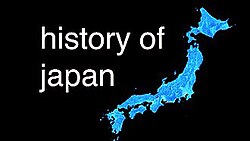 thumbnail of a blue terrain map of Japan, beside the lowercase text "history of japan"