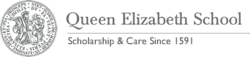 The logo of Queen Elizabeth Studio School. It features its school badge, its name, and the motto of "Scholarship & Care Since 1591".