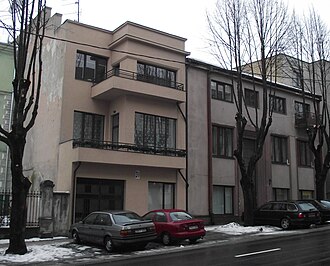 Modernist style residential houses at Maironio St.