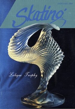 A swirled crystal statuette